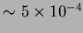 $\sim5\times10^{-4}$