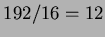 $192/16=12$