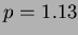 $p=1.13$