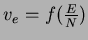 $v_e = f(\frac{E}{N})$